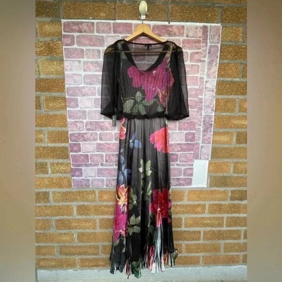 Komarov sheer floral print dress size small - Picture 10 of 13